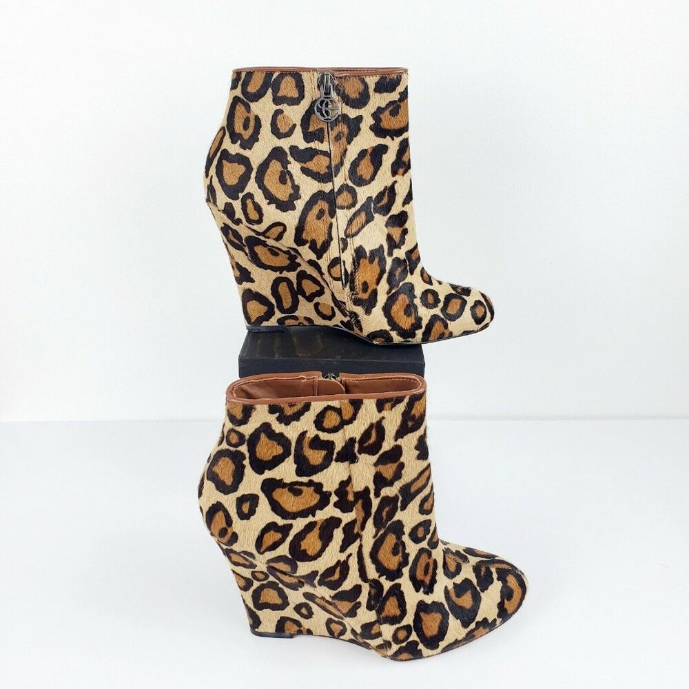 Sam Edelman Women's Wilma Leopard Print Calf Pony Hair Ankle Booties Sz 8M NWOB - Picture 3 of 10